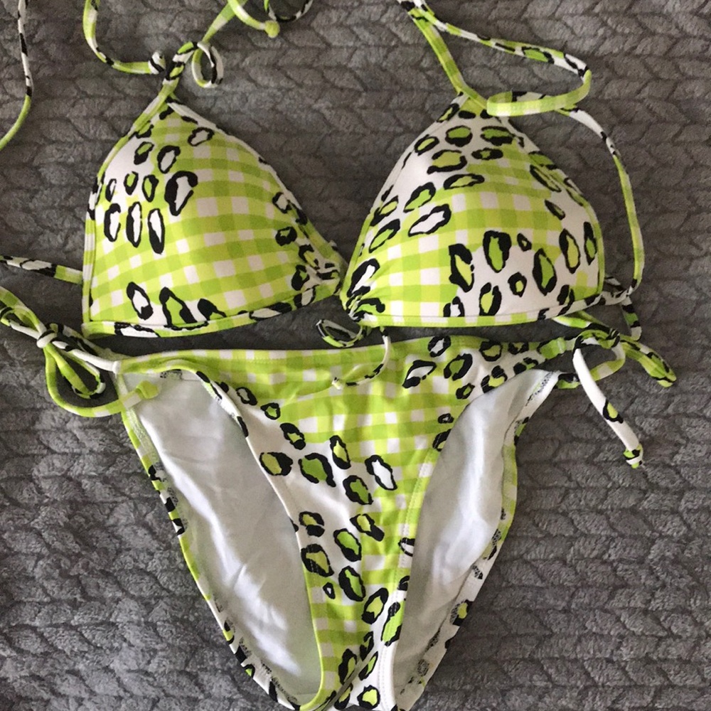 Body Glove Green Leopard Print Bikini Medium